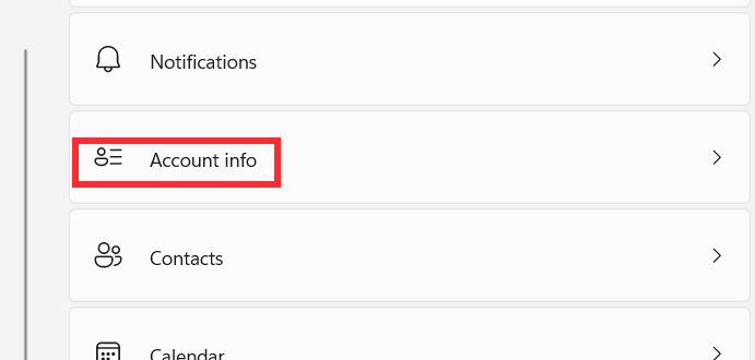 The device is not showing up in Microsoft Account Manager. Picture 3
