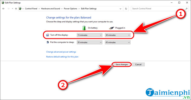 The fastest way to adjust screen off time in Windows 7/8/8.1/10 Picture 10