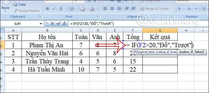 Picture 2 of The IF function in Excel: Syntax and specific examples of the IF function.