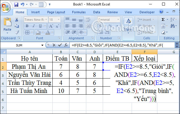 Picture 7 of The IF function in Excel: Syntax and specific examples of the IF function.