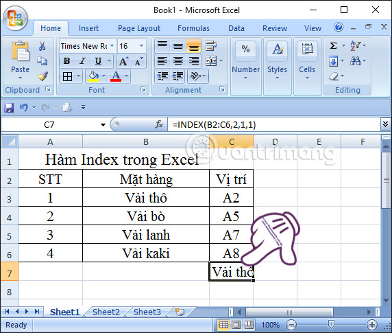 Picture 5 of The Index function in Excel: Formulas and usage.