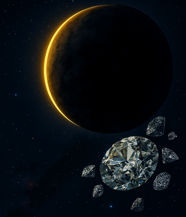 The James Webb Telescope has discovered a lemon-shaped diamond planet. Picture 1
