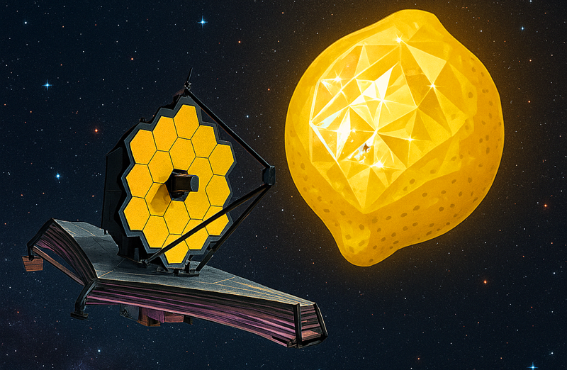 The James Webb Telescope has discovered a lemon-shaped diamond planet. Picture 3