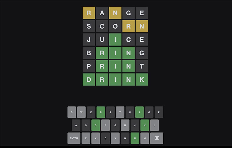 Picture 2 of The latest Wordle answer as of today, April 22, 2026