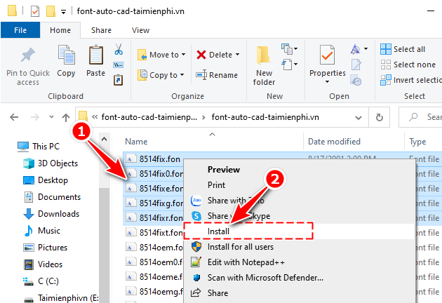 Picture 5 of The most complete font set for AutoCAD