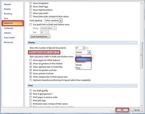Picture 4 of The most detailed guide on how to convert inches to centimeters, millimeters, and meters in Word.