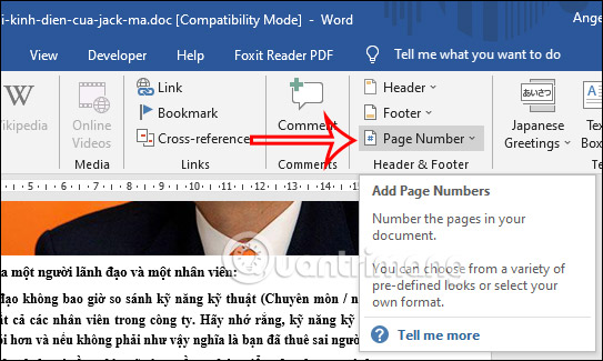 images 1 of The most detailed guide on how to number pages, skipping the first page and starting from any page in Word.