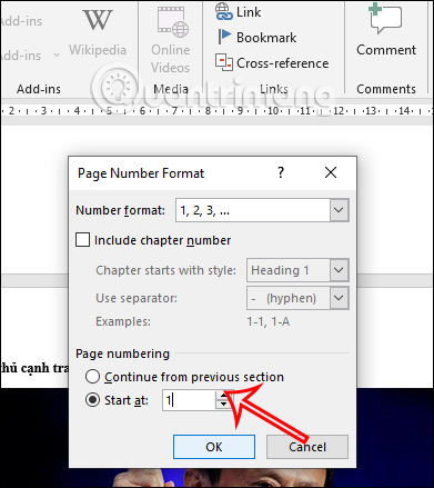 images 11 of The most detailed guide on how to number pages, skipping the first page and starting from any page in Word.