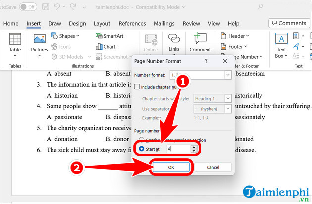 The most effective way to number pages in Word 365 as desired Picture 7