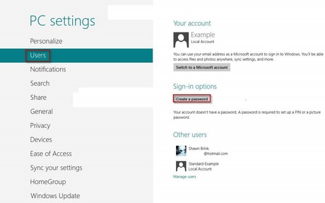 Picture 3 of The quickest way to create, change, and delete Windows 8 and 8.1 passwords.