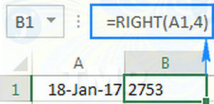 Picture 11 of The RIGHT function in Excel: syntax and illustrative examples.