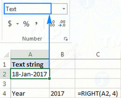 Picture 13 of The RIGHT function in Excel: syntax and illustrative examples.