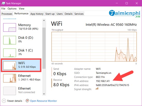 The simplest way to check IP address on computer, check IP in LAN Picture 7