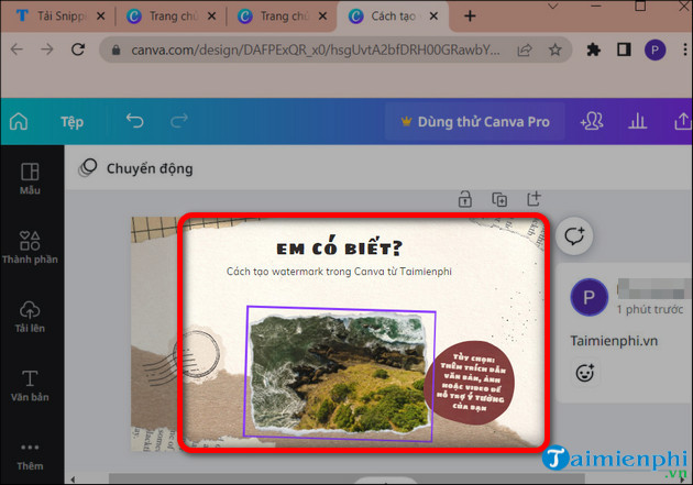 Picture 5 of The simplest way to create and add a watermark in Canva.