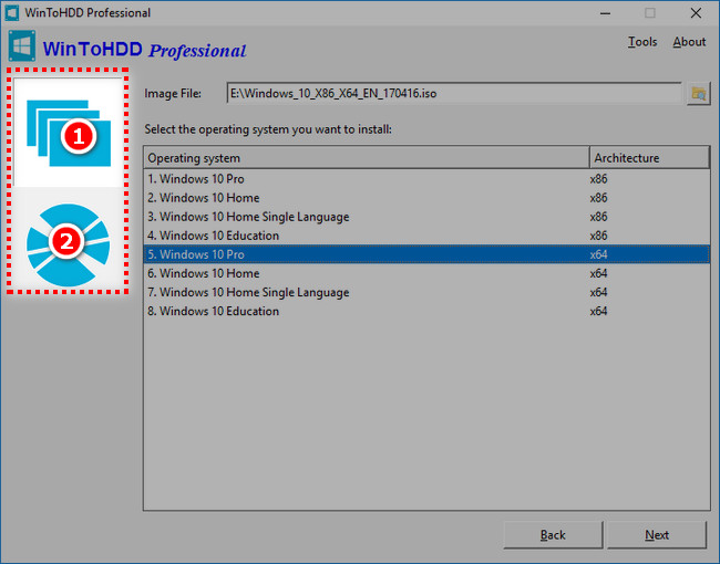 The simplest way to install Windows using WinToHDD without a disk or USB Picture 2