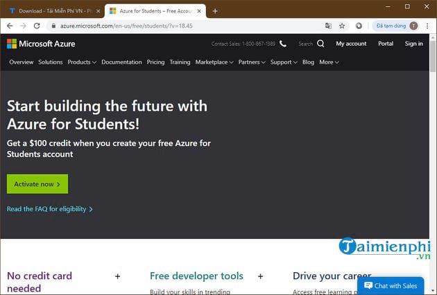 Picture 2 of The simplest way to sign up for Azure.