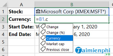 Picture 5 of The STOCKHISTORY function in Excel