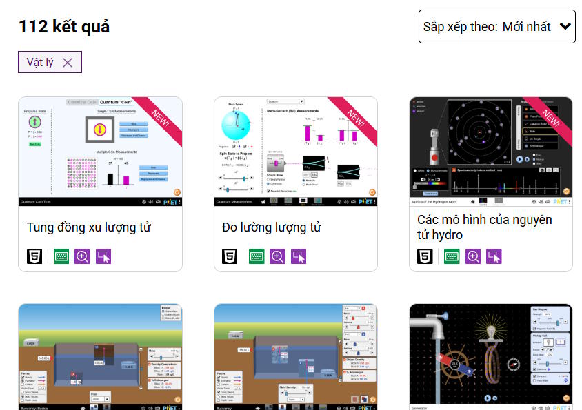 The website features hundreds of simulated experiments for teachers. Picture 3