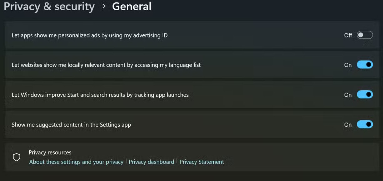 These settings on Windows 11 should be turned off if you want to ensure your privacy. Picture 2