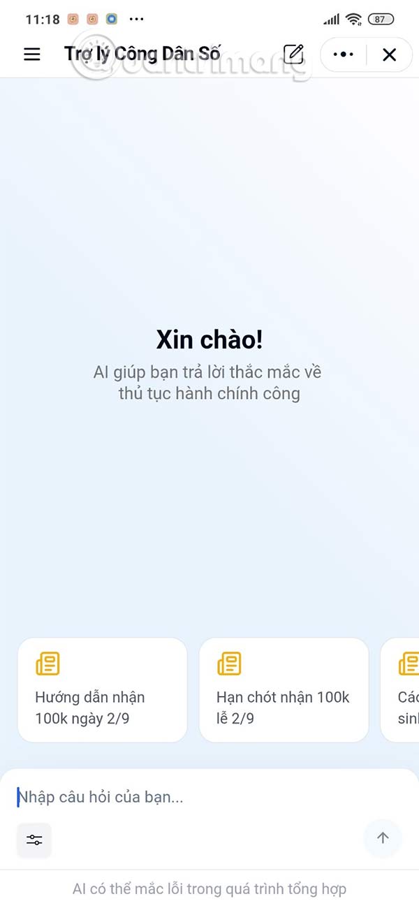 This is a virtual assistant that answers administrative procedures on Zalo Picture 3