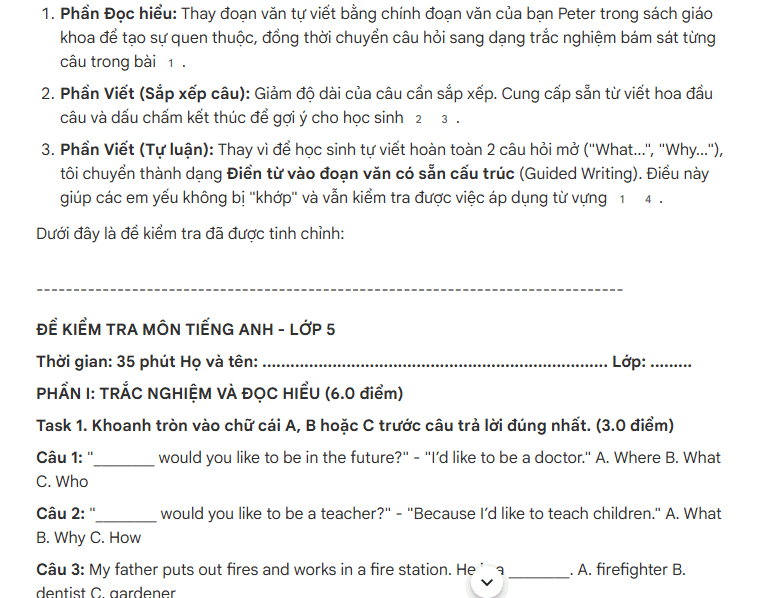 This prompt template creates test questions for various subjects. Picture 3