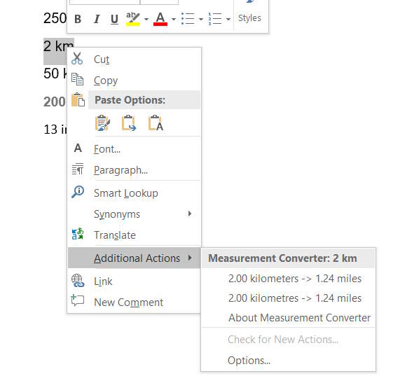 Tips to convert units in Word extremely quickly without installing the application Picture 5