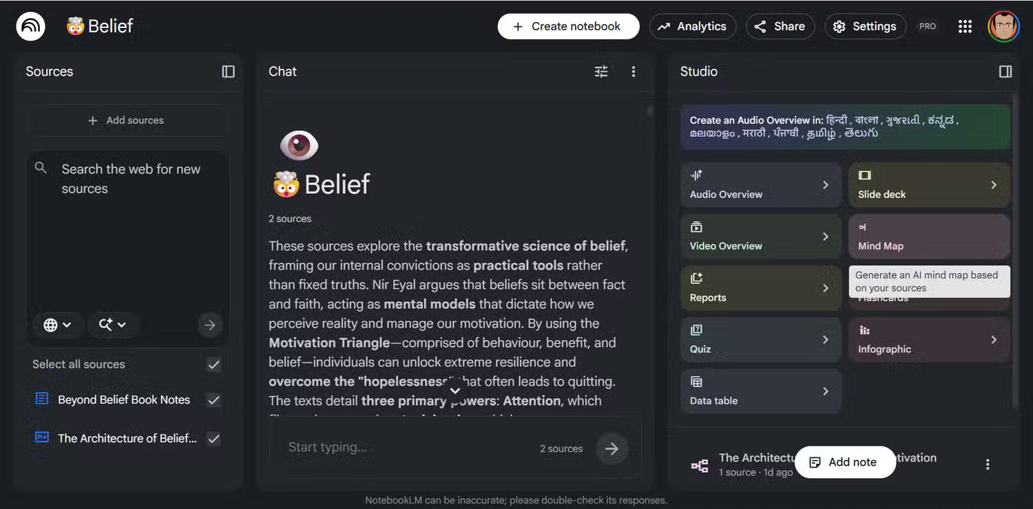 Tips for using NotebookLM's mind mapping tool. Picture 2