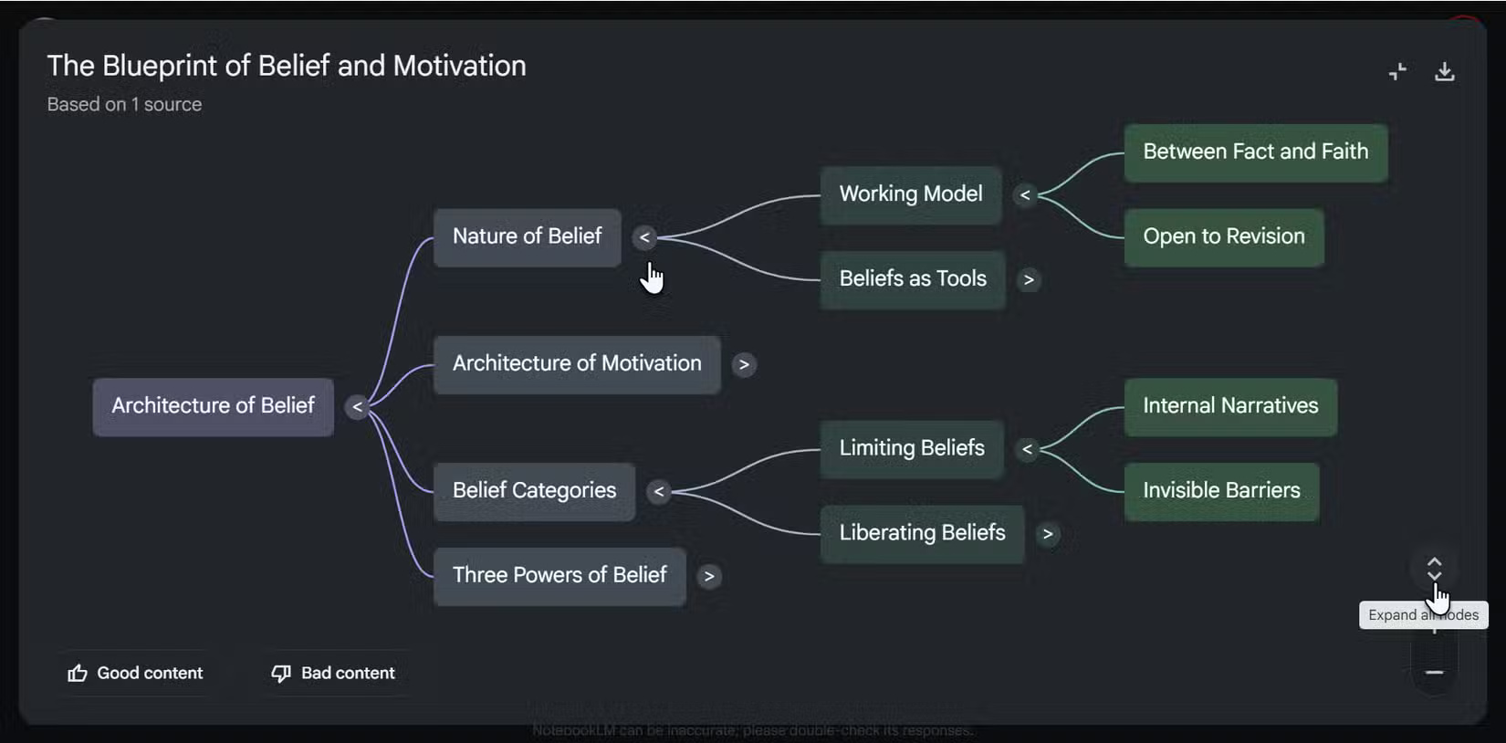 Tips for using NotebookLM's mind mapping tool. Picture 8
