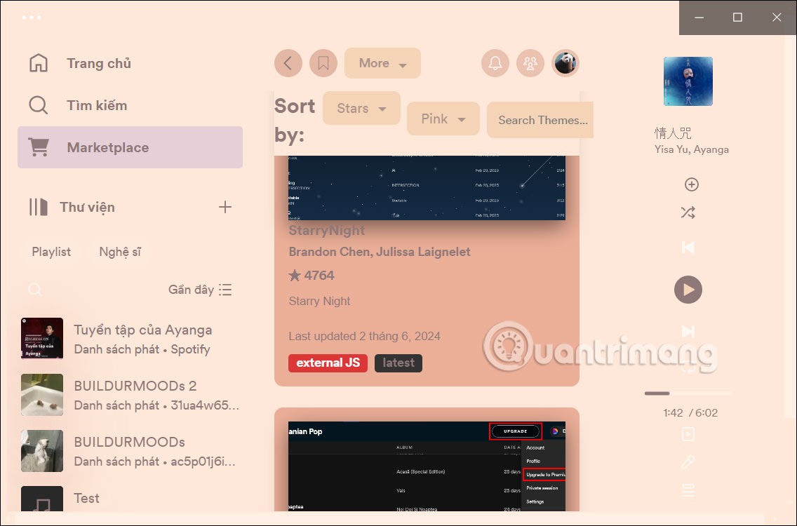 Tips for using Spicetify to change the interface and install utilities for Spotify Picture 11