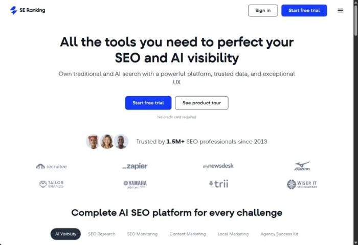 images 1 of TOP tools for tracking AI search visibility and AI rankings.