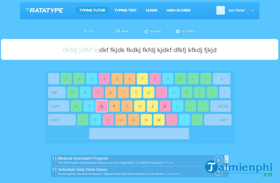 Picture 8 of Top websites for practicing 10-finger typing and improving keyboard speed.