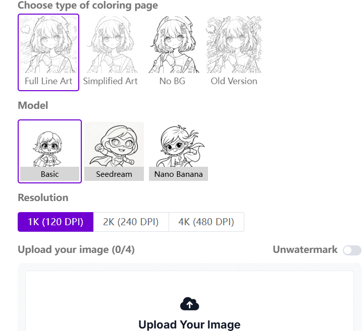 images 2 of Transform any text and image into a coloring page.