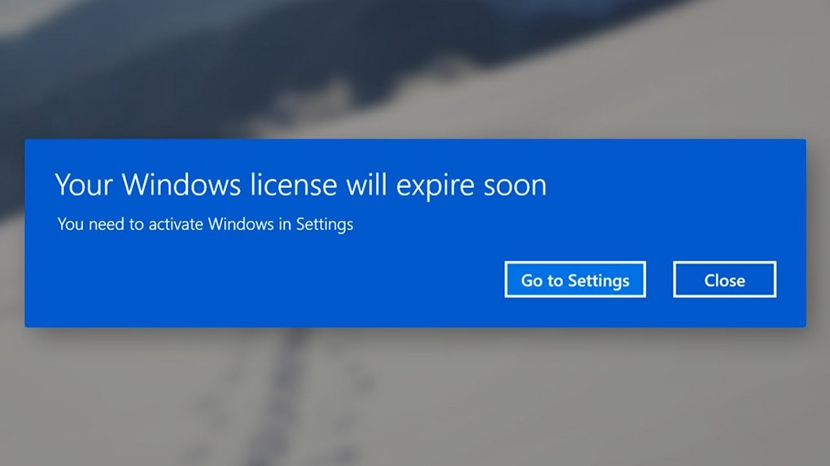 Turn off the Your Windows license will expire soon notification on Windows 10 Picture 1