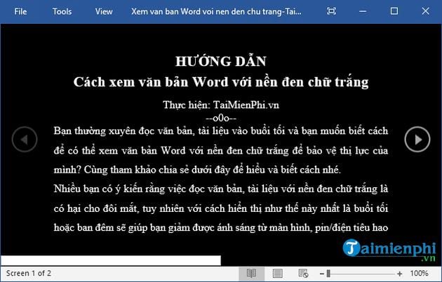Turn on Word dark background mode to reduce eye strain Picture 5
