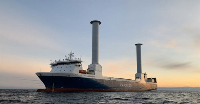 Unique rotating funnel sail helps ships save fuel Picture 1