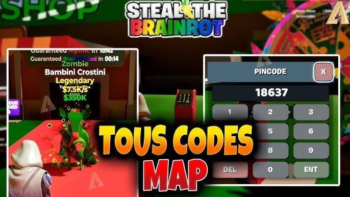 Picture 4 of Updated full Steal A Brainrot codes for 2026 and detailed instructions on how to enter them.