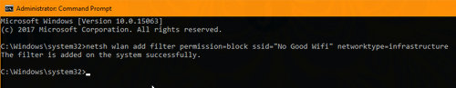 Picture 2 of Use Command Prompt to block or allow WiFi connections.