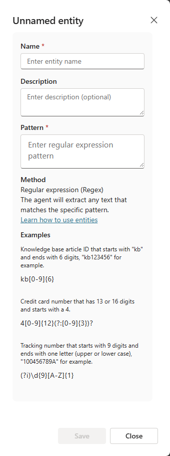 Picture 4 of Use entities and fill in the blanks in the agent.