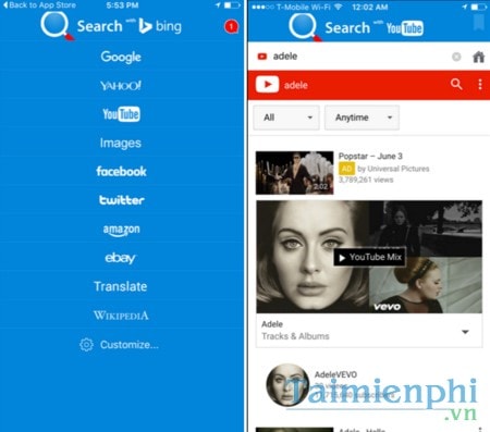 Picture 3 of Using multiple search engines in the browser at the same time.