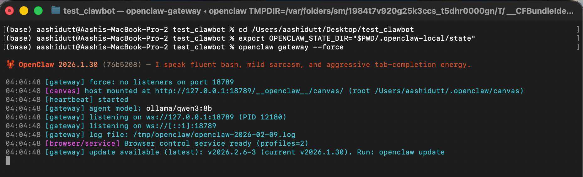 Using OpenClaw with Ollama: Building a local data analytics system. Picture 1