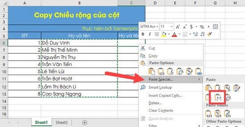Picture 10 of Using Paste in Excel, use Paste Special to move data in an Excel spreadsheet.