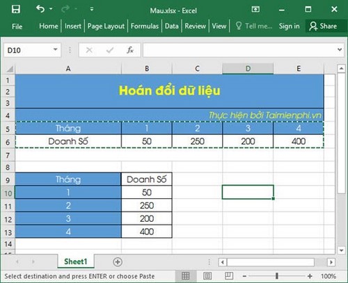 Picture 14 of Using Paste in Excel, use Paste Special to move data in an Excel spreadsheet.