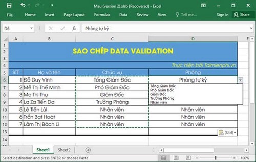 Picture 27 of Using Paste in Excel, use Paste Special to move data in an Excel spreadsheet.