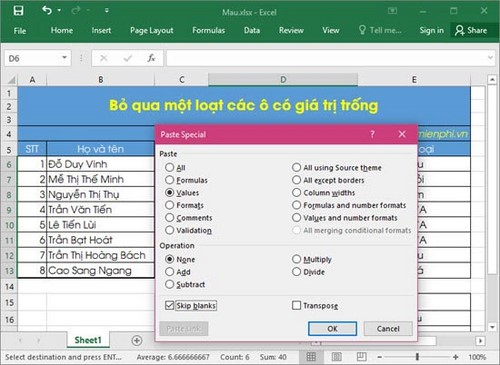 Picture 29 of Using Paste in Excel, use Paste Special to move data in an Excel spreadsheet.