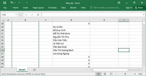 Picture 33 of Using Paste in Excel, use Paste Special to move data in an Excel spreadsheet.