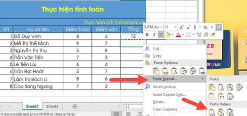 Picture 6 of Using Paste in Excel, use Paste Special to move data in an Excel spreadsheet.