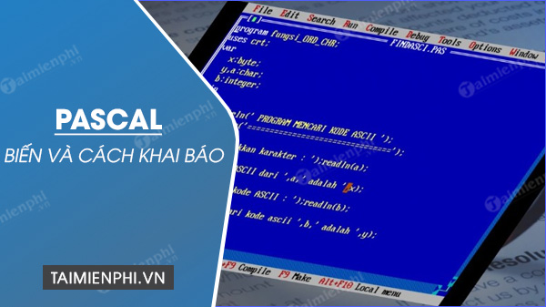 Picture 1 of Variables and their declaration in Pascal