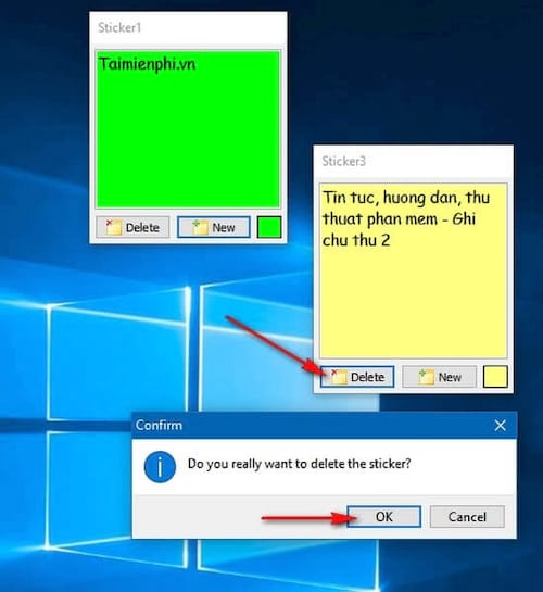 Instructions for using Vov sticky note on Windows 10 Picture 3