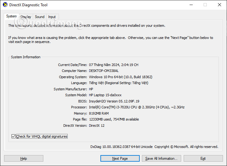 Ways to view laptop configuration, view computer configuration Picture 3