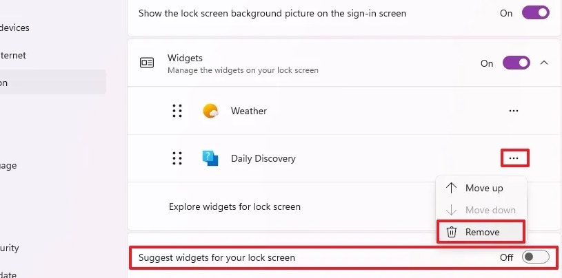 Instructions for displaying weather on Windows 11 lock screen Picture 2